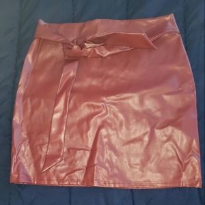 Burgundy Pleather Skirt